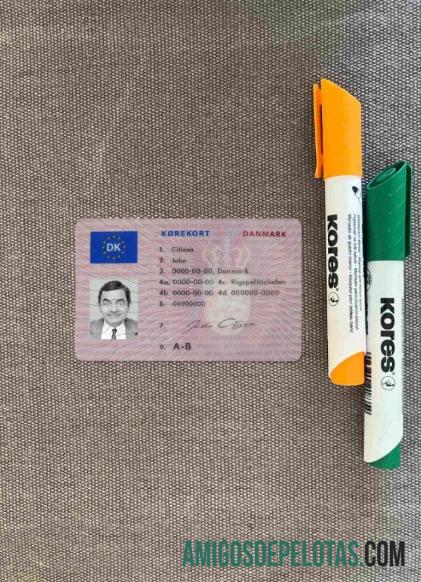 Carta de condução da Dinamarca (1997 2013)fotolook frente amostra